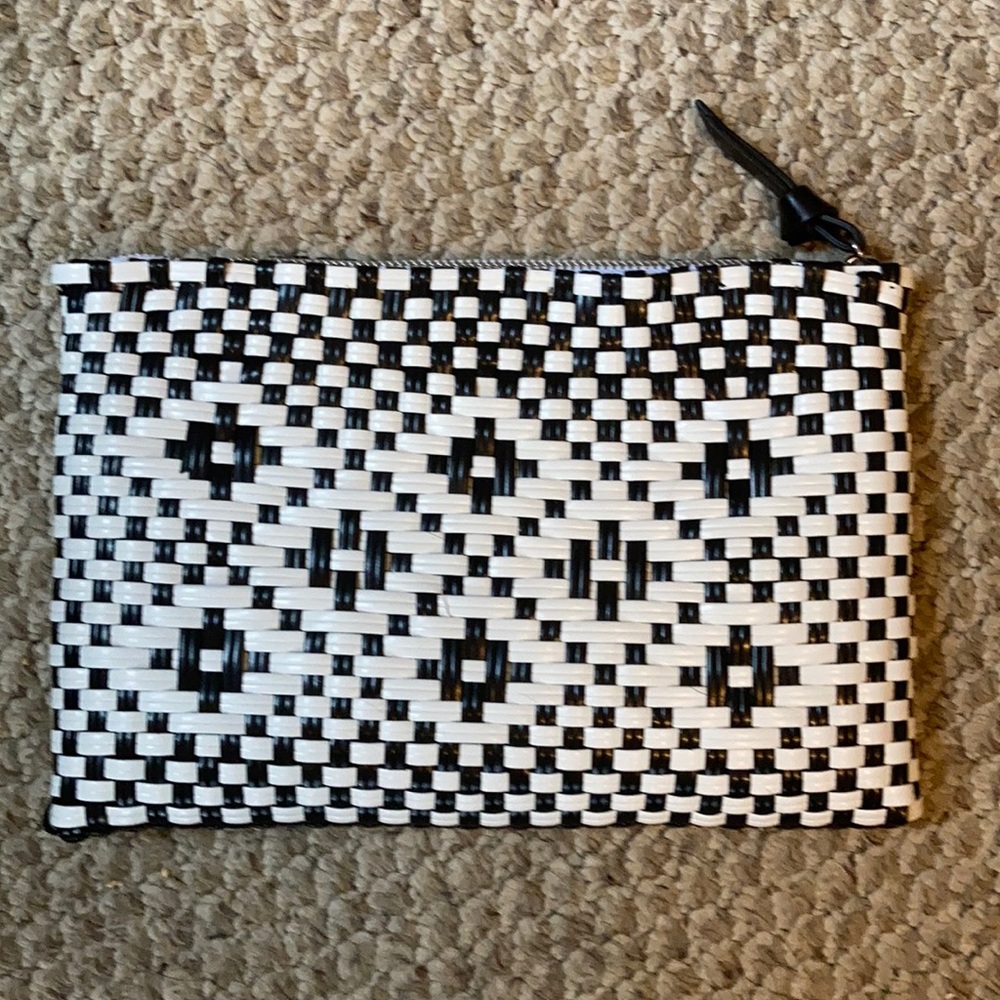 White and black small clutch